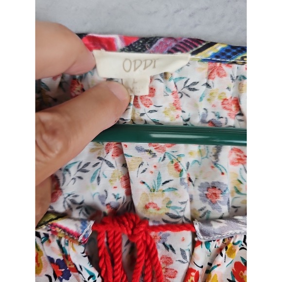 Oddi Anthropology Floral Peasant Top Size Large Boho Hippie Festival - Picture 2 of 12